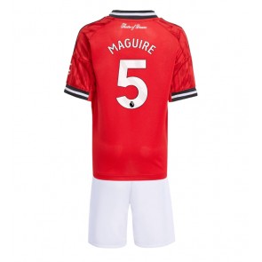 Manchester United Harry Maguire #5 Replika Hemmatröja Barn 2025-26 Kortärmad (+ Korta byxor)